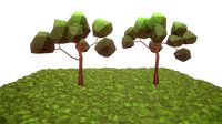 Low Poly Broadleaf Trees