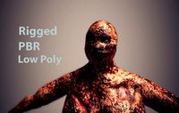 Zombie fat man Low poly PBR rigged