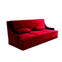 custom made red velvet sofa