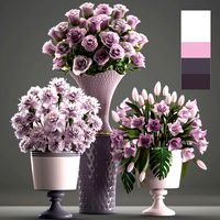 Bouquets of flowers in vases