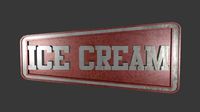 Low poly ice cream sign