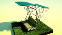 Garden Swing Wrought iron 3D model