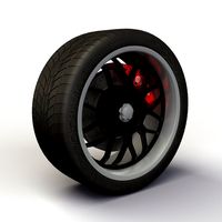 Wheel Akita Racing Ak6 rims and tire 3D Model