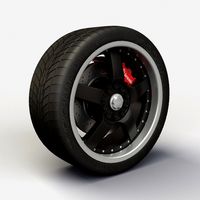 Wheel Akita Racing Ak8 rims and tyre 3D Model