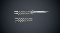 Titanium Balisong Knife PBR Game Ready