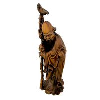 Sculpture Japanese old man with Walking Cane