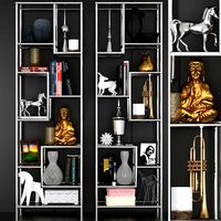 Chromed Shelves with decor