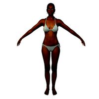 African American Woman Character With Bikini