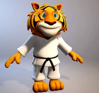 Karate cartoon tiger