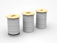 Metal Iron Cylinders With Wooden Covers On Top