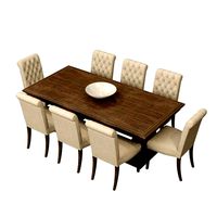 RH St  James Dining Table Bennett Roll Back Side Chair