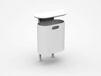 White Flat Oval Shape Trash Bin