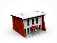 Two-storey Brickwall House With Porch