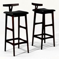 Rosewood and Leather Bar Stool