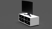 Curved LCD Television-TV Table