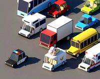 Cartoon Low Poly Cars Pack