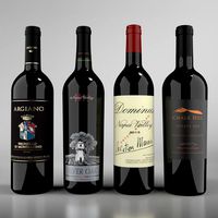 Wine Red Bottle set2 Blender Cycles