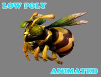 Low Poly HoneyBee  Animated - Game Ready