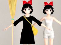 T pose nonrigged model of Kiki anime girl
