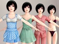 T pose nonrigged model of Honoka with various outfit