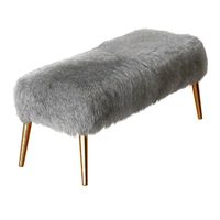 Churra White Sheepskin Bench