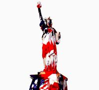 Low Polygon Art USA color Liberty Statue