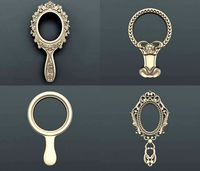 3d STL models for CNC set hand mirrors