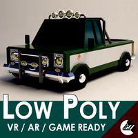 Low-Poly Cartoon Pickup Truck