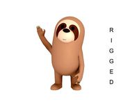 Rigged Cartoon Sloth