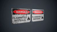 Plastic Danger Sign 3 PBR Game Ready