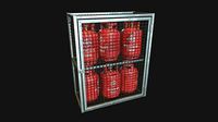 Low Poly PBR 19kg Gas Bottle with Storage Cage