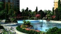 Residential community courtyard 002