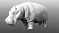 Hippopotamus low poly base mesh