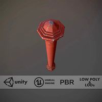 Barrier Bollard pack 3 Red v3