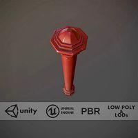 Barrier Bollard pack 3 Red v1