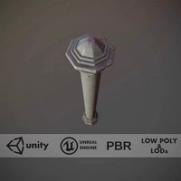 Barrier Bollard pack 3 Gray v3