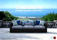 Crate and Barrel Ventura UMBER 3-Piece Sofa