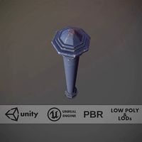 Barrier Bollard pack 3 Blue v3