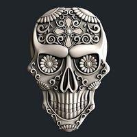 3d STL models for CNC router Skull