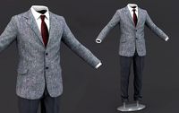 Suit men 3D Model Clothing 7