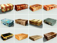 12 Vintage Suitcases Retro Valise Collection