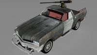 Custom el camino with mounted machine gun 3D Model