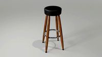 barstool wood leather