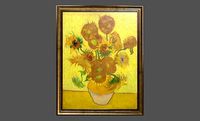Bronze Frame with Stretcher and Van Gogh Oil Painting