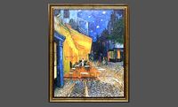 Bronze Frame with Stretcher and Van Gogh Oil Painting