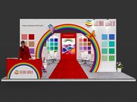 Exhibition stall 3d model 9x6 mtr 3sides open Stand
