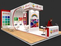 Exhibition stall 3d model 9x6 mtr 3sides open Booth
