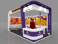 Exhibition stall 3d model 6x3 mtr 2sides open Stand