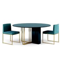 MERIDIANI Plinto Round Table and Rider Chairs