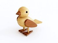 Wooden toy sparrow